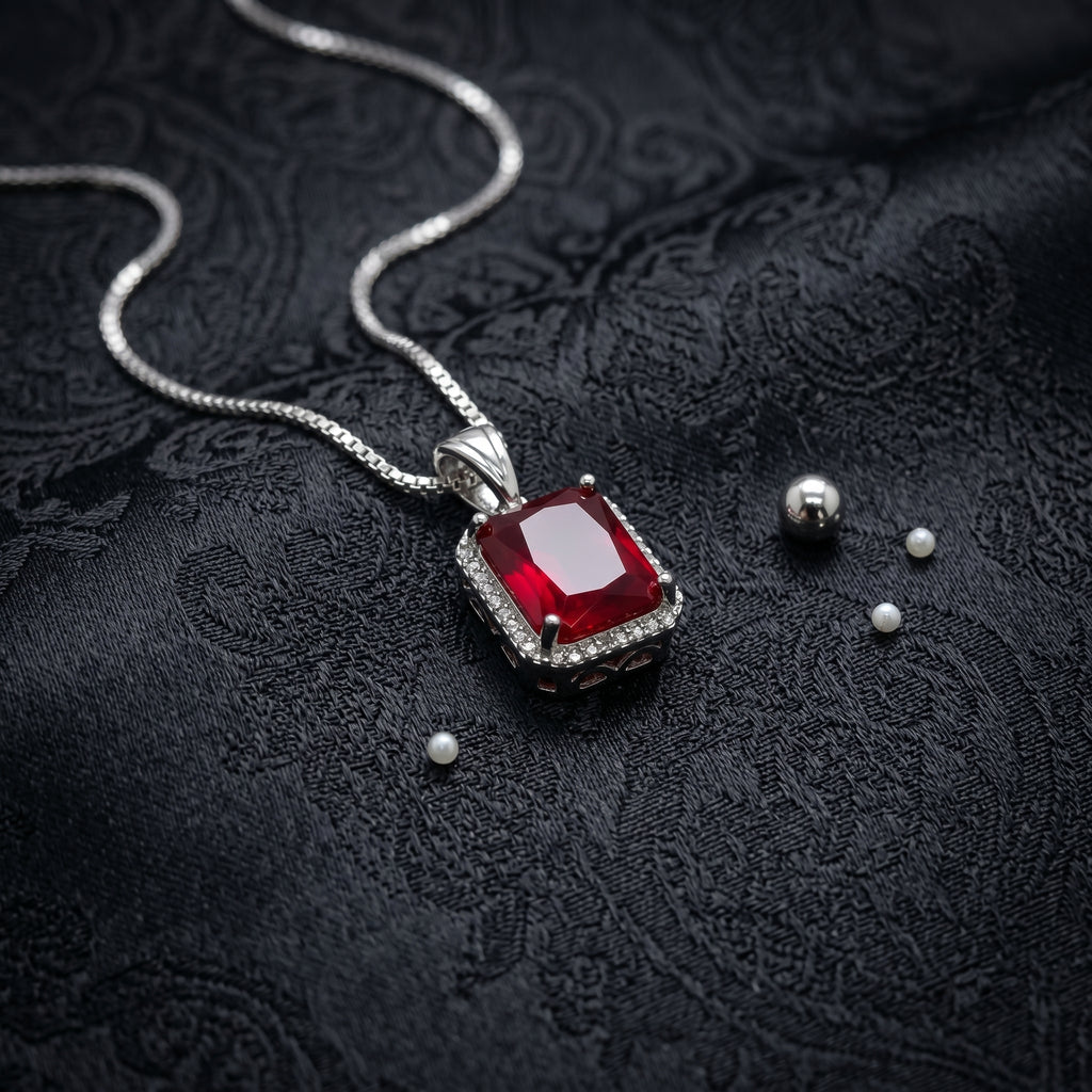 PC-001 Square Zircon Studded Pendent