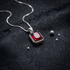 PC-001 Square Zircon Studded Pendent
