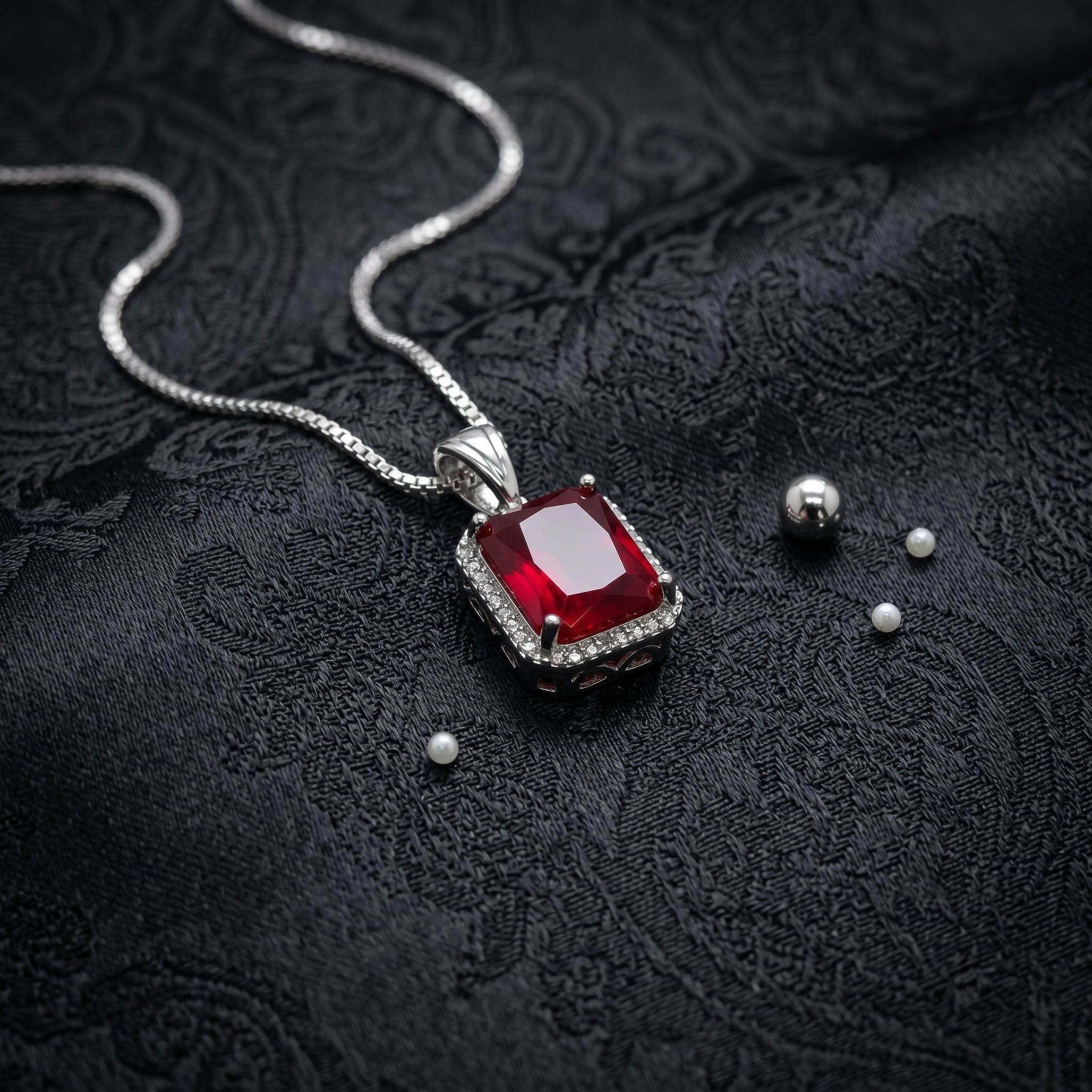 PC-001 Square Zircon Studded Pendent