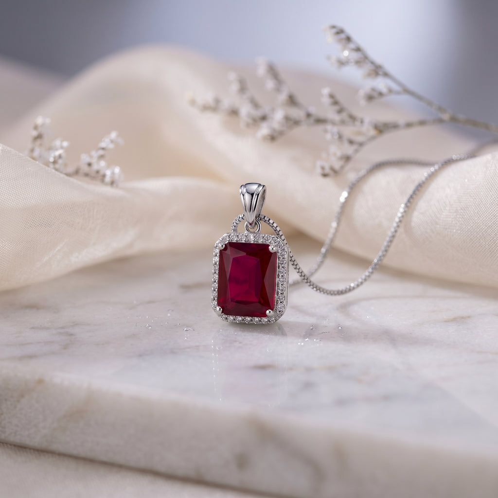 PC-001 Square Zircon Studded Pendent