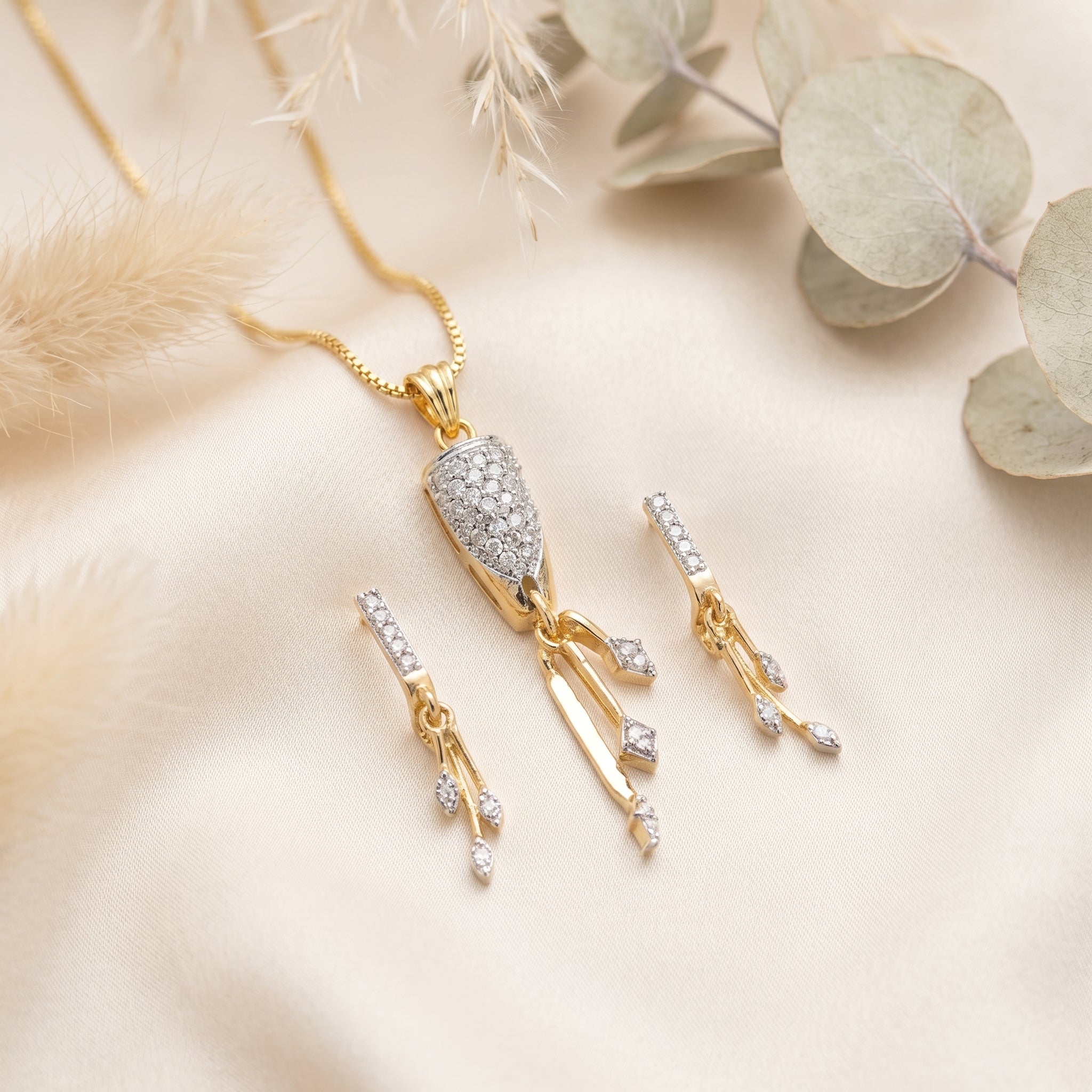 PS-008 Dangling Tassel Pendent Set